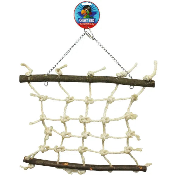Cheeky Bird natural rope lattice cage toy