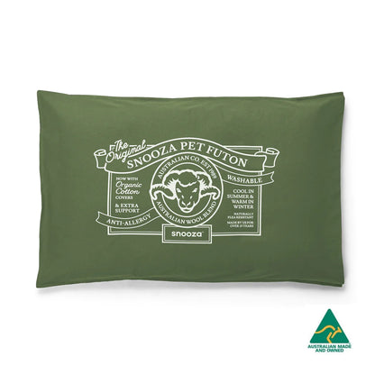 Snooza Cotton Canvas Pet Futon in Fern, full view