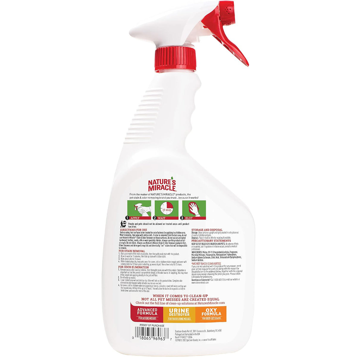 Nature's Miracle Stain & Odor Remover for Dogs spray bottle