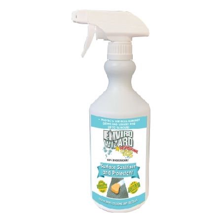 Enviro Wizard Surface Sanitiser and Protectant spray bottle