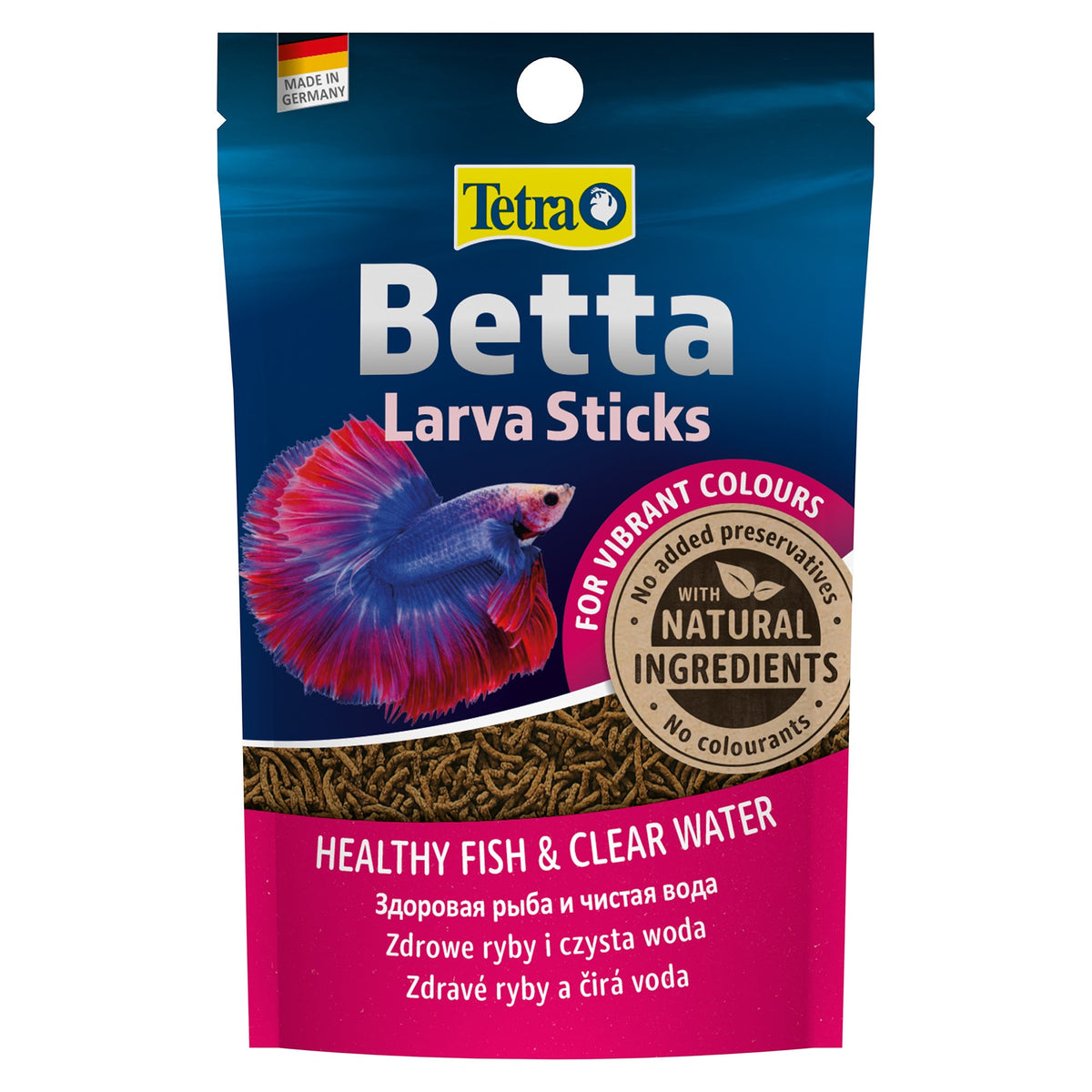 Tetra Betta Larva Sticks 5g fish food packaging