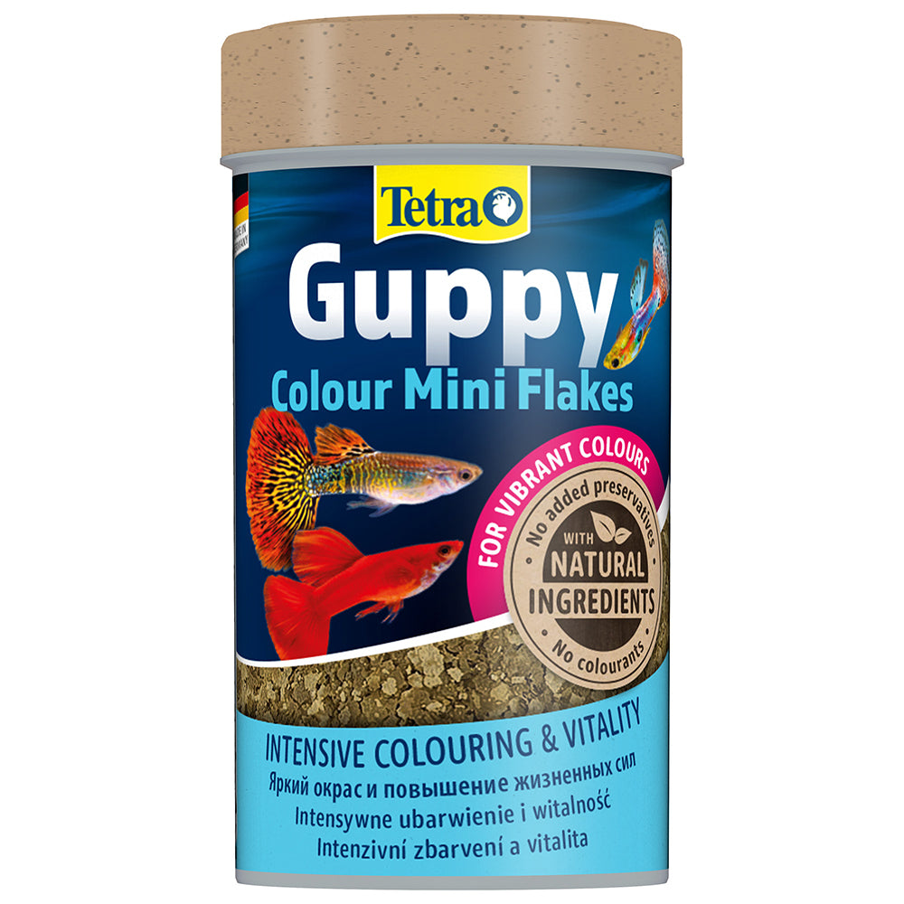 Tetra Guppy Colour Mini Flakes 30g fish food packaging