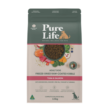 Pure Life – Adult Dog – Freeze-Dried Raw Coated Kibble – Tuna & Salmon