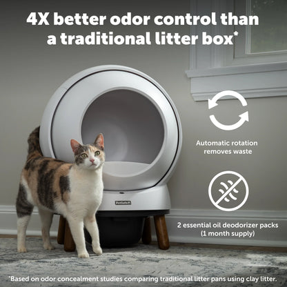 PetSafe ScoopFree SmartSpin Self-Cleaning Litter Box – Automatic Cat Litter System with App Tracking