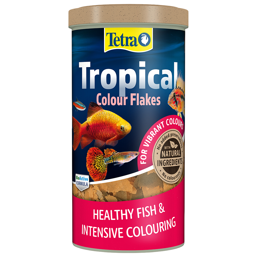 Tetra Tropical Colour Flakes fish food packaging