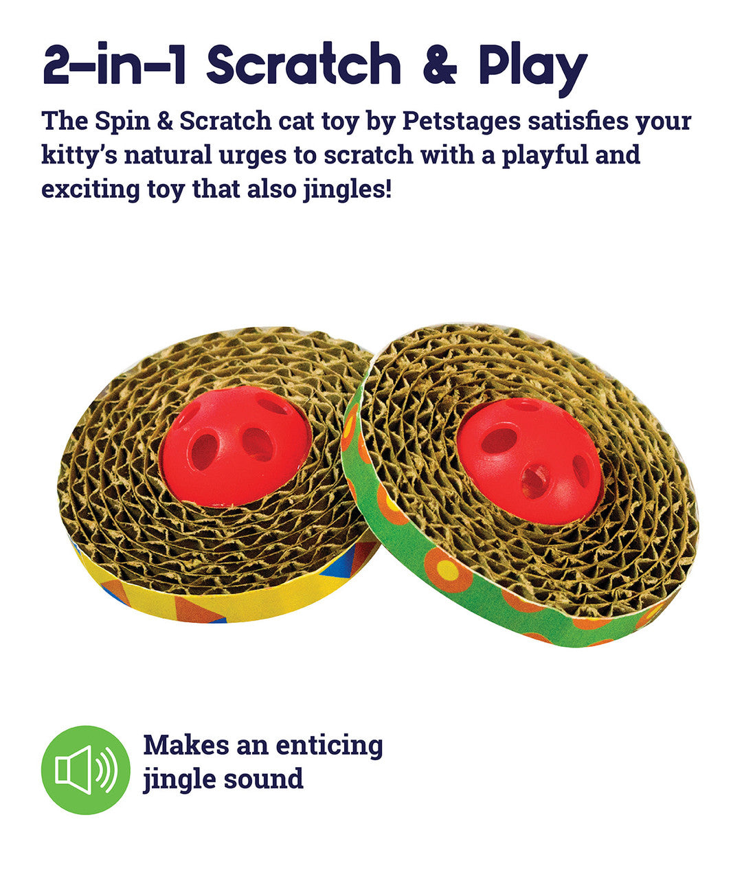 Petstages Spin & Scratch corrugated scratch discs close-up