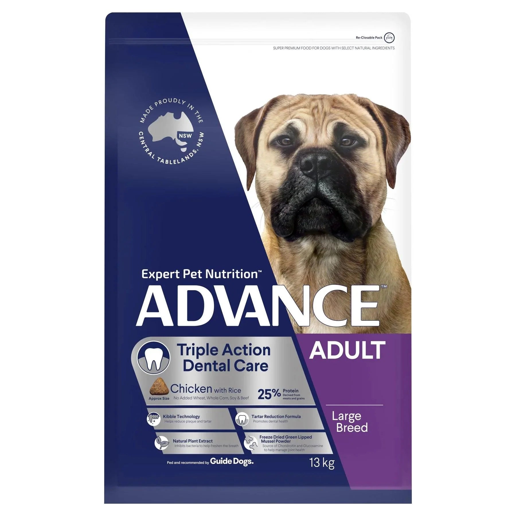 Advance Dog Food for Adult Large Breed, Triple Action Dental Care