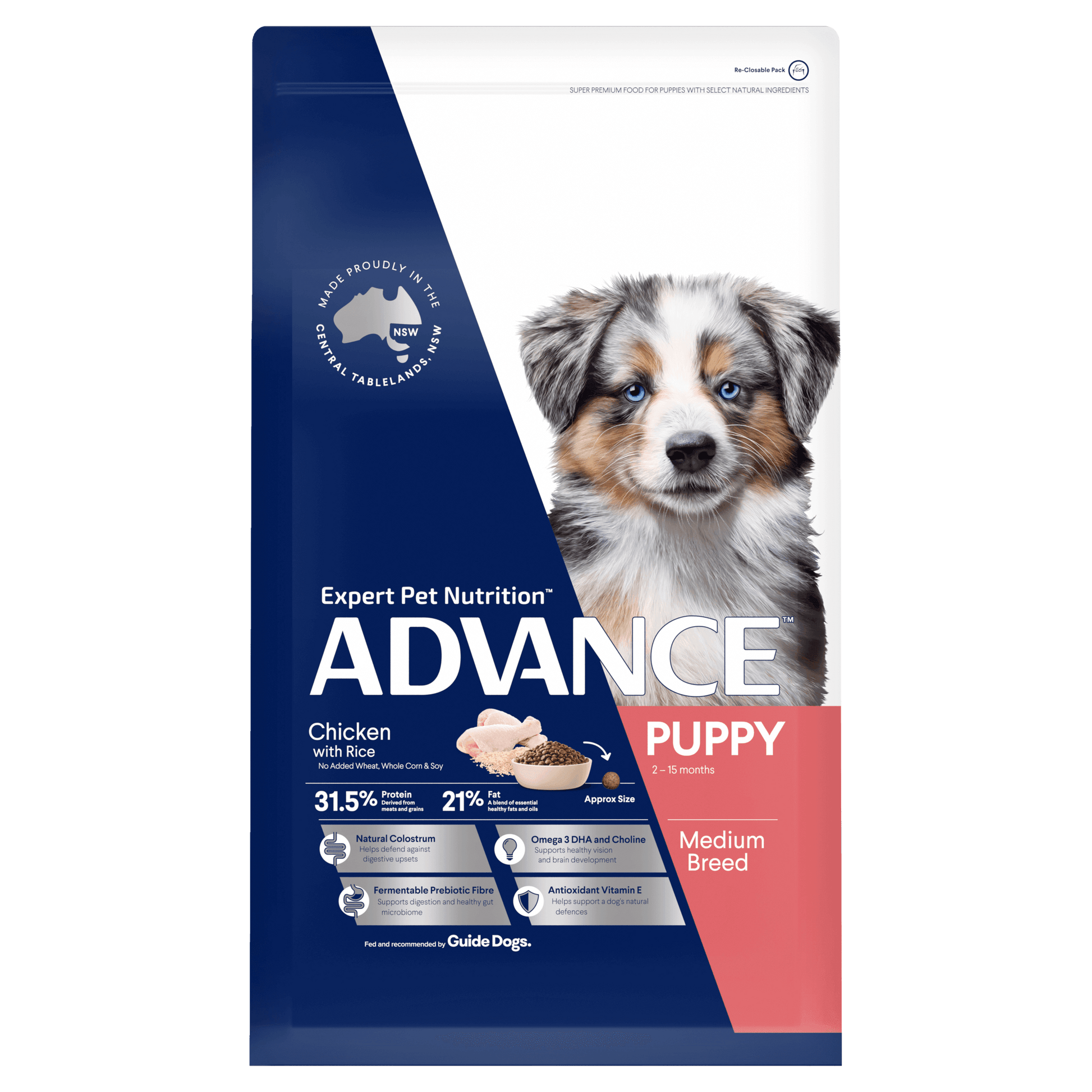 Advance Dog Food for Puppy Medium Breed Chicken Flavour