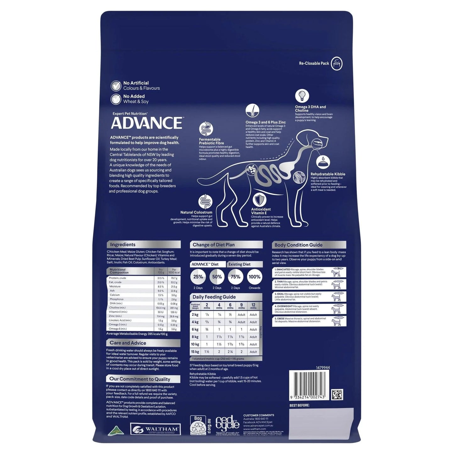 Advance Dog Food for Puppy Small Breed, Rehydratable Chicken