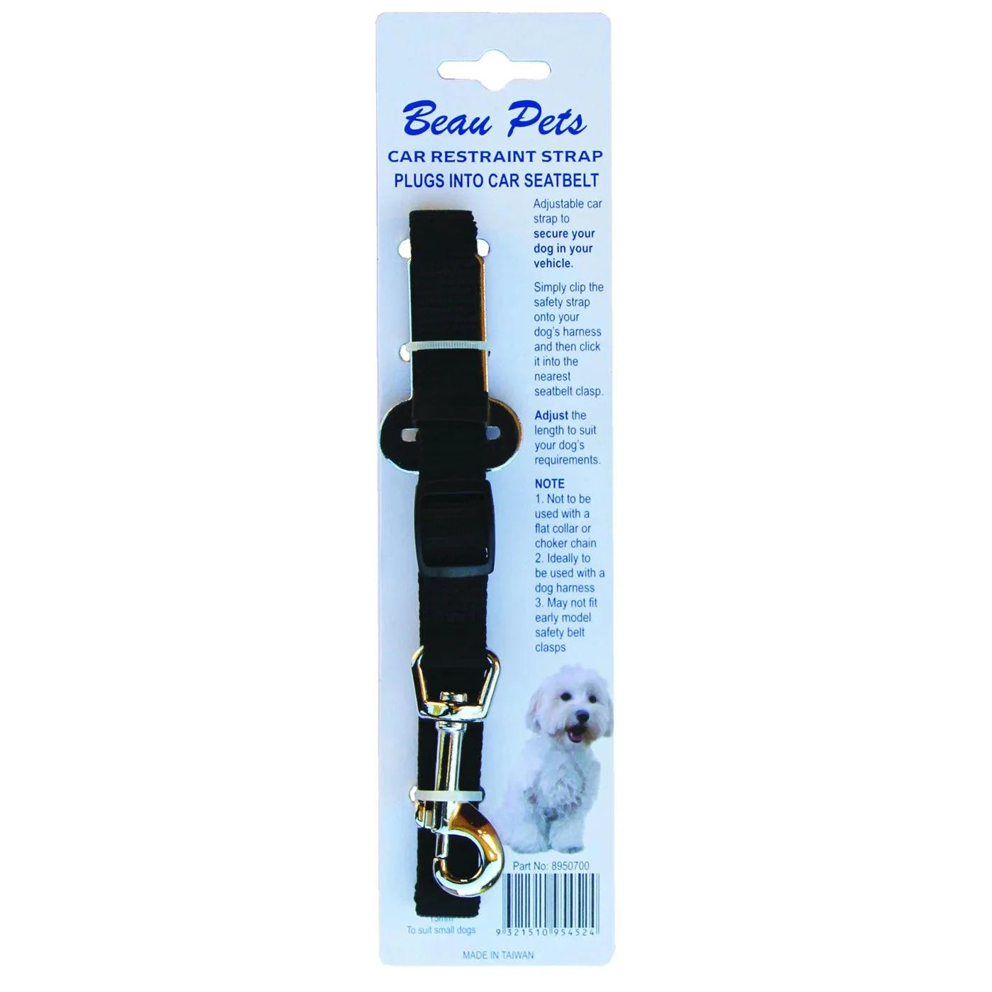 Beau Pets – Car Restraint Strap with Snap Hook