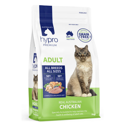 Hypro Premium Grain Free Adult Cat Chicken kibble bag front