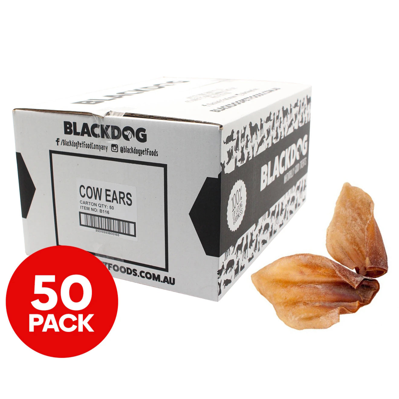 Black Dog Cow Ears