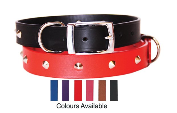 Beau Pets Deluxe Studded Leather Collar in black