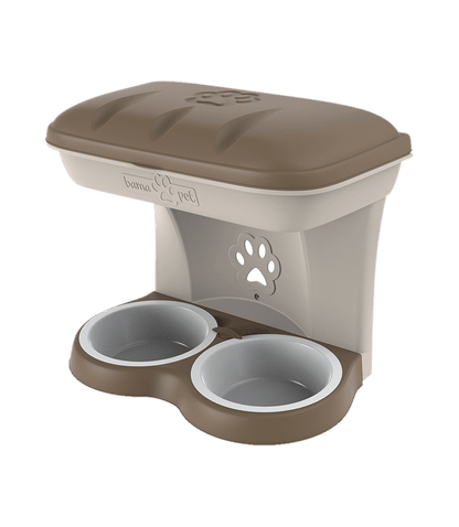 Bama Pet Food Stand in taupe, full view