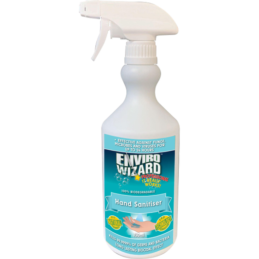 Enviro Wizard Hand Sanitiser bottle front label