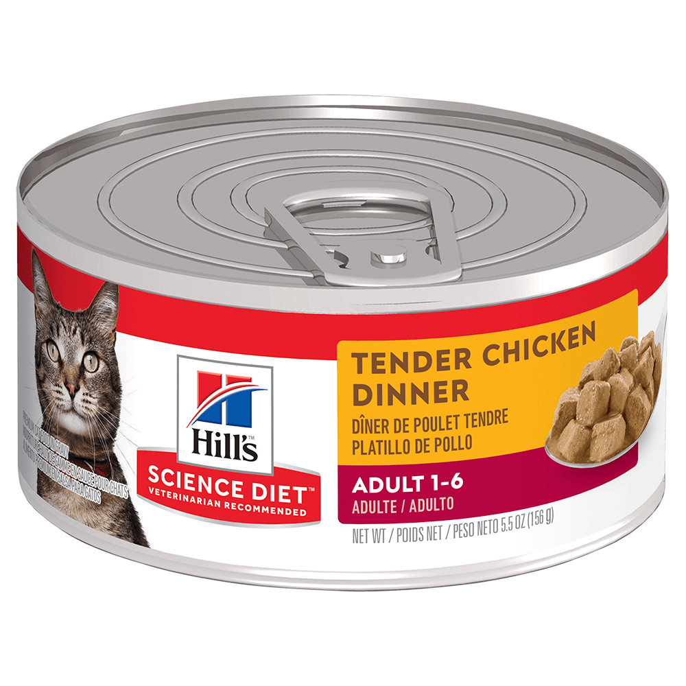 Hill's Science Diet Adult Tender Chicken Dinner canned cat food front