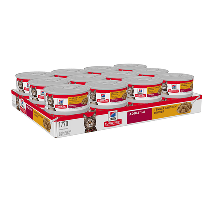 Hill's Science Diet Adult Tender Chicken Dinner canned cat food nutrition label