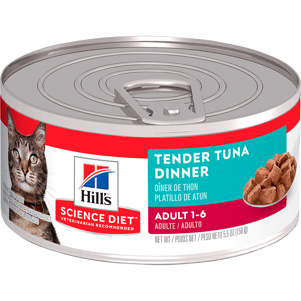 Hill's Science Diet Adult Tender Tuna Dinner canned cat food front