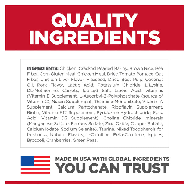 Hill's Science Diet Perfect Weight Small Bites nutrition information panel