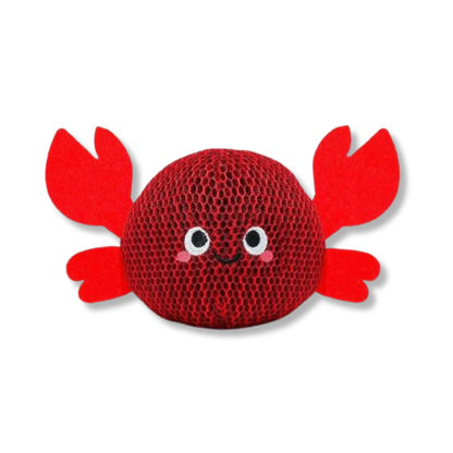 Hugsmart Ocean Pals Super Ball Crab dog toy front view