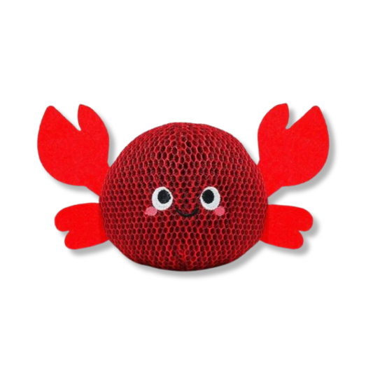 Hugsmart Ocean Pals Super Ball Crab dog toy front view