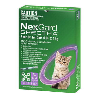 NexGard SPECTRA – Spot-On for Cats 0.8 – 2.4kg