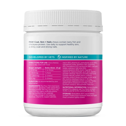 PAW Coat, Skin + Nails Multivitamin Chews packaging