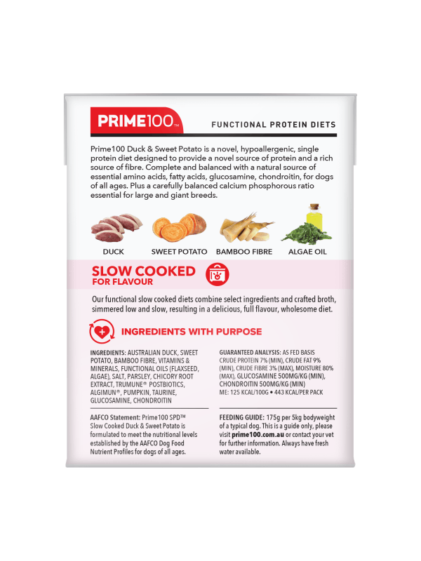 Prime100 – SPD Slow Cooked Duck & Sweet Potato