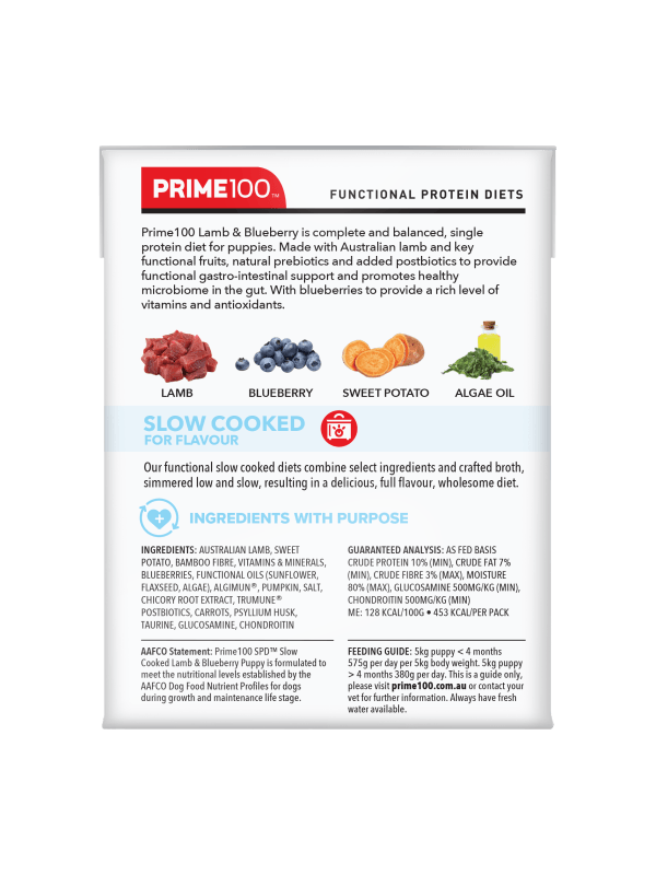 Prime100 – SPD Slow Cooked Lamb & Blueberry – Puppy