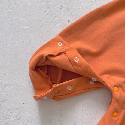 Autumn Arrival Baby Unisex Sleeveless Halloween Pumpkin Pattern Rompers with Hat-2