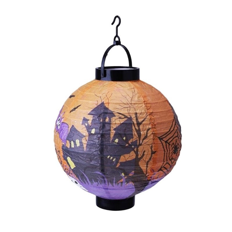 Halloween Handheld Halloween Pumpkin Paper Lantern Hanging Light-Up Pendant 4 pieces set-5