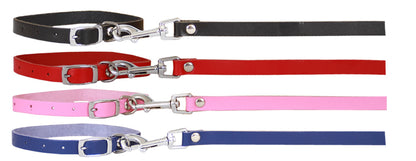 Beau Pets leather puppy collar and lead set, close-up of leather grain