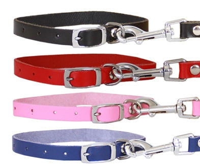 Beau Pets leather puppy collar and lead set, full view