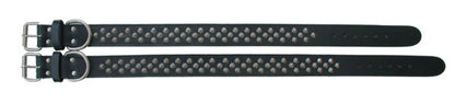 Beau Pets studded leather collar, close-up of studs and buckle