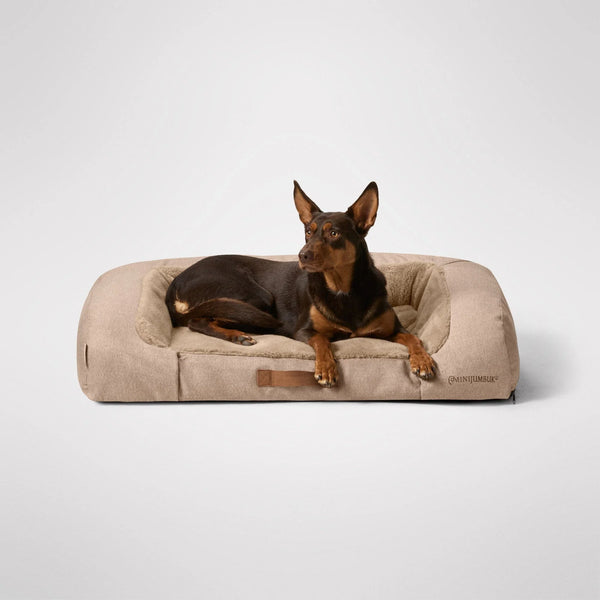 MiniJumbuk Sleep Calm Couch Dog Bed - Fawn Luxury Bolster Bed product image 1