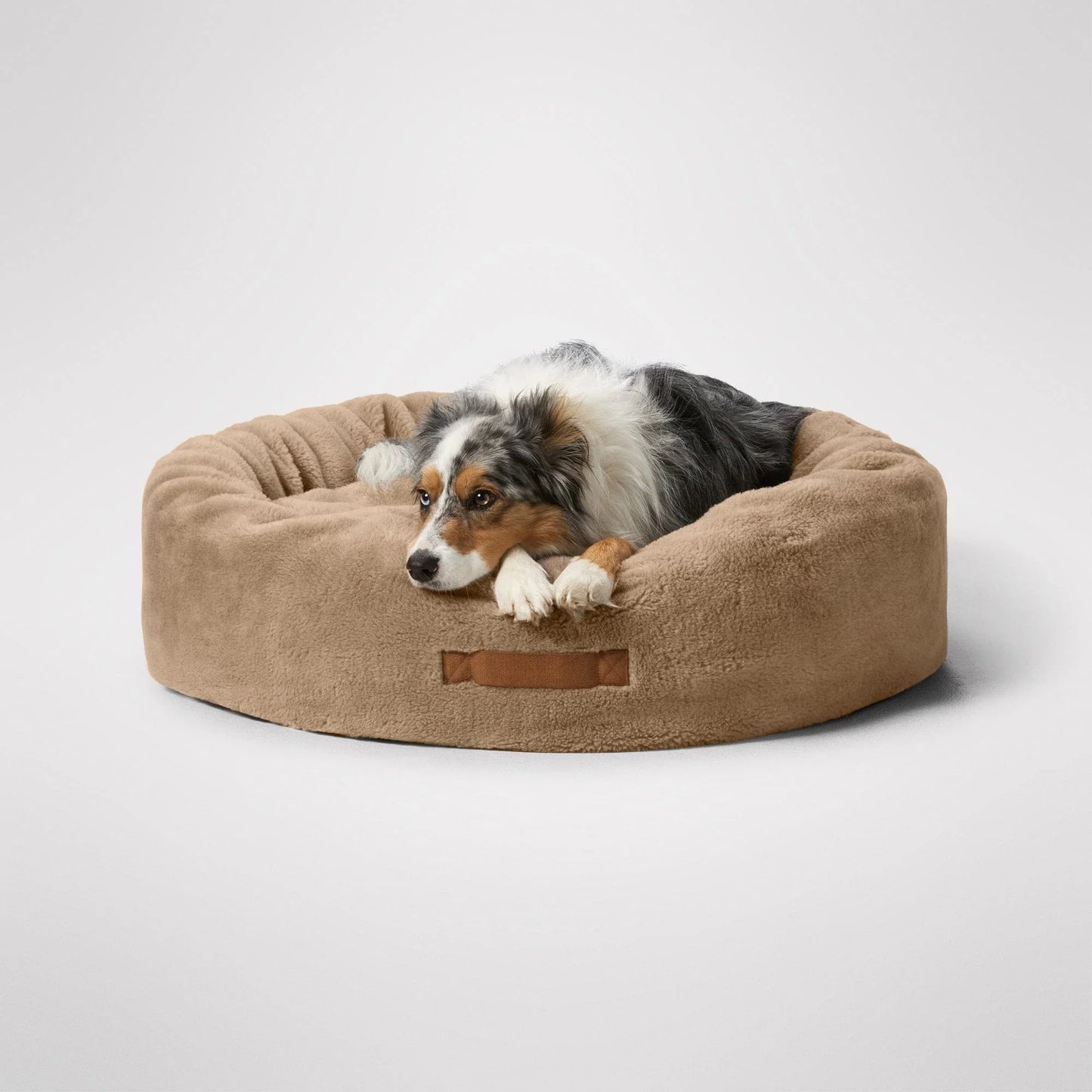 MiniJumbuk Sleep Calm Oasis Dog Bed – Fawn Calming Donut Bed