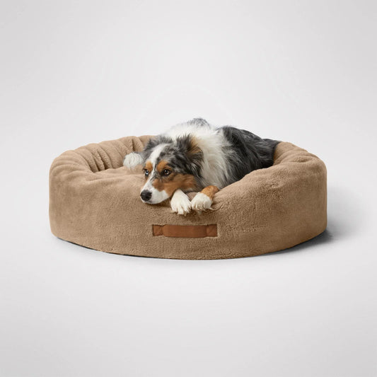 MiniJumbuk Sleep Calm Oasis Dog Bed – Fawn Calming Donut Bed