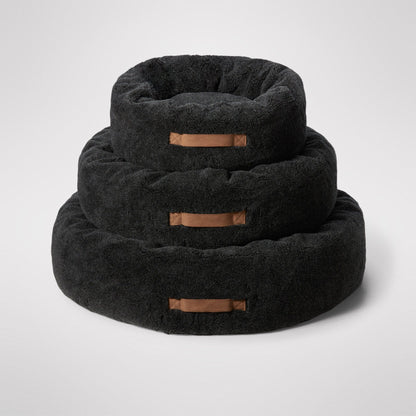 MiniJumbuk Sleep Calm Oasis Dog Bed – Storm Grey Calming Donut Bed