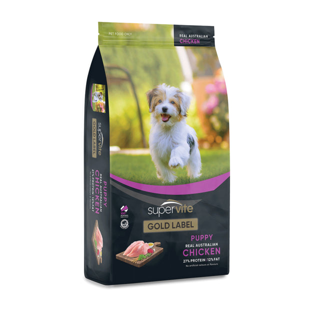Supervite Gold Label Puppy Australian Chicken dry dog food bag front
