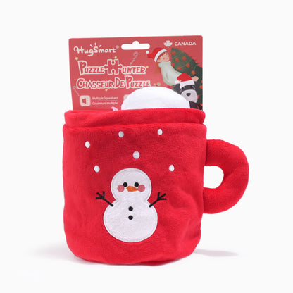 Hugsmart Happy Woofmas Hot Chocolate dog toy close-up of marshmallow squeaker