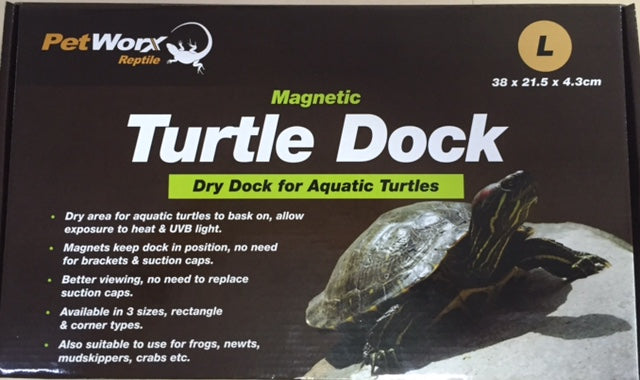 Pet Worx Magnetic Turtle Dry Dock large size shown in aquarium