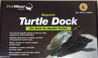 Pet Worx Magnetic Turtle Dry Dock large size shown in aquarium