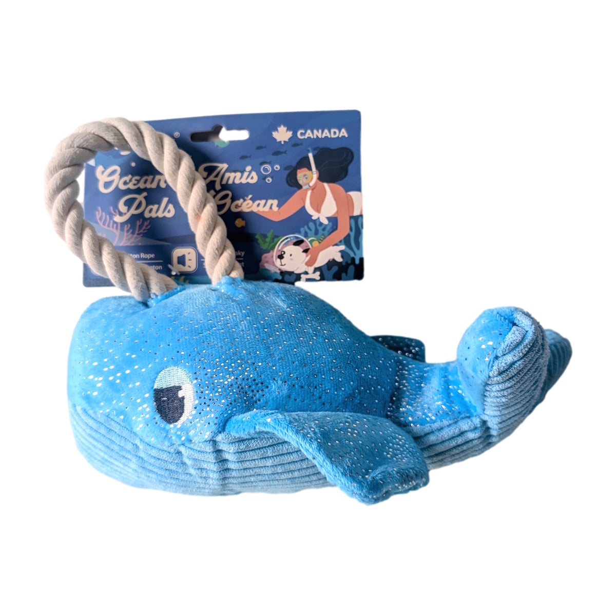 Hugsmart Ocean Pals Whale plush dog toy